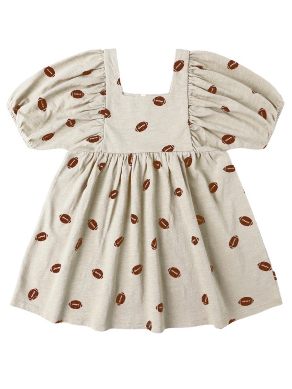 Rylee + Cru Bre Football Print Puff Sleeve Dress